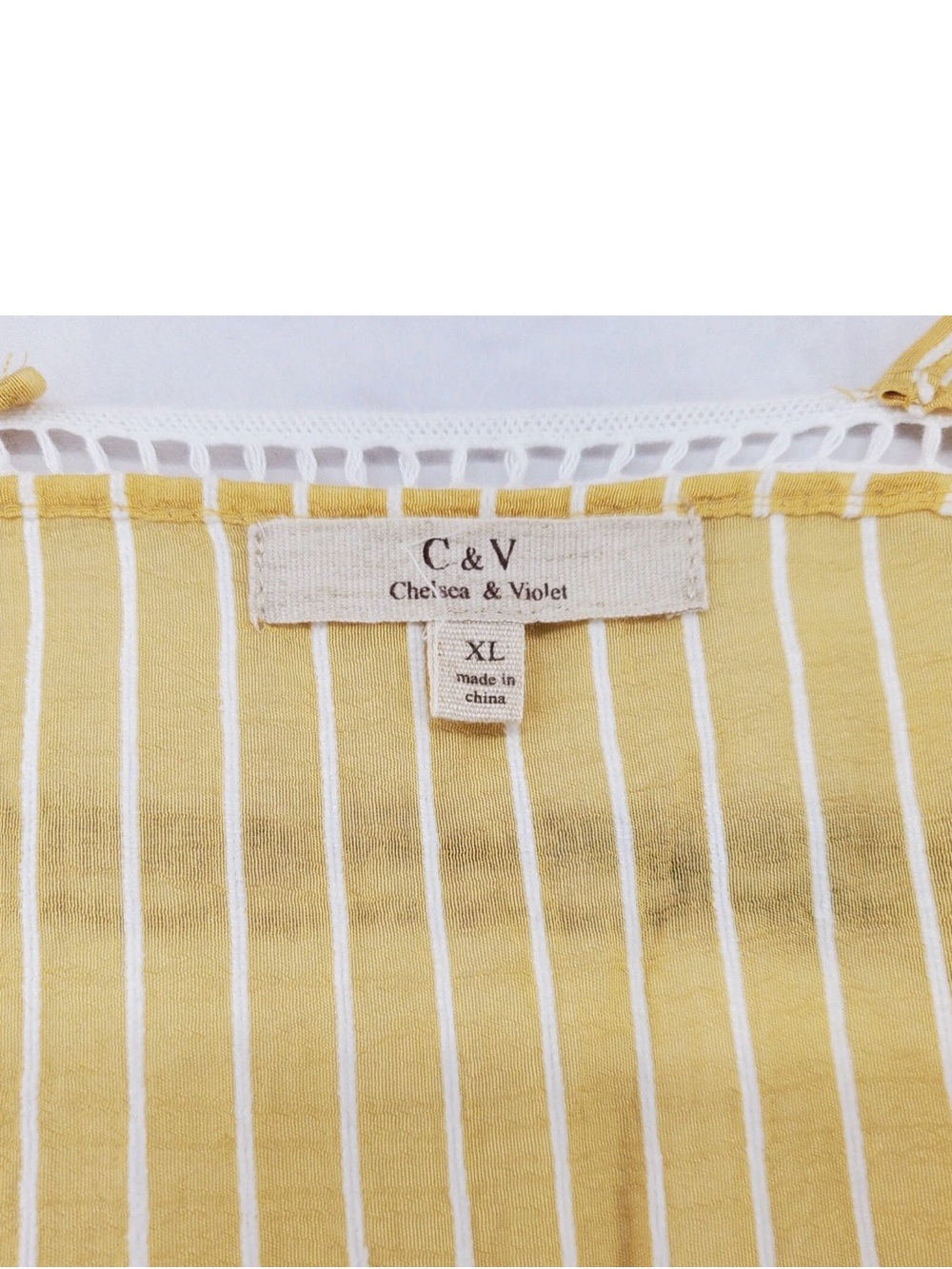 Chelsea & Violet Mustard Yellow Striped Ruffle Kimono - Picture 4 of 6